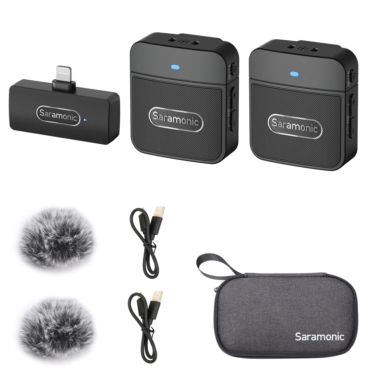 Blink100 B4 Wireless Lavalier Microphones for iPhone iPad 2.4GHz Plug & Play Lapel Clip-on Mic With Noise