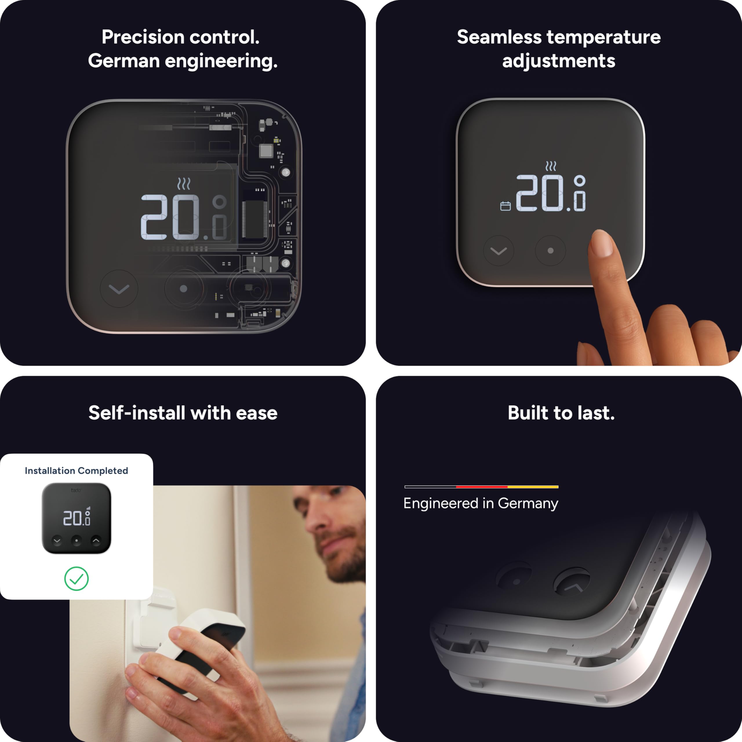 tado° Zestaw startowy termostatu bezprzewodowego Smart Thermostat X z termostatem pokojowym, mostkiem Bridge