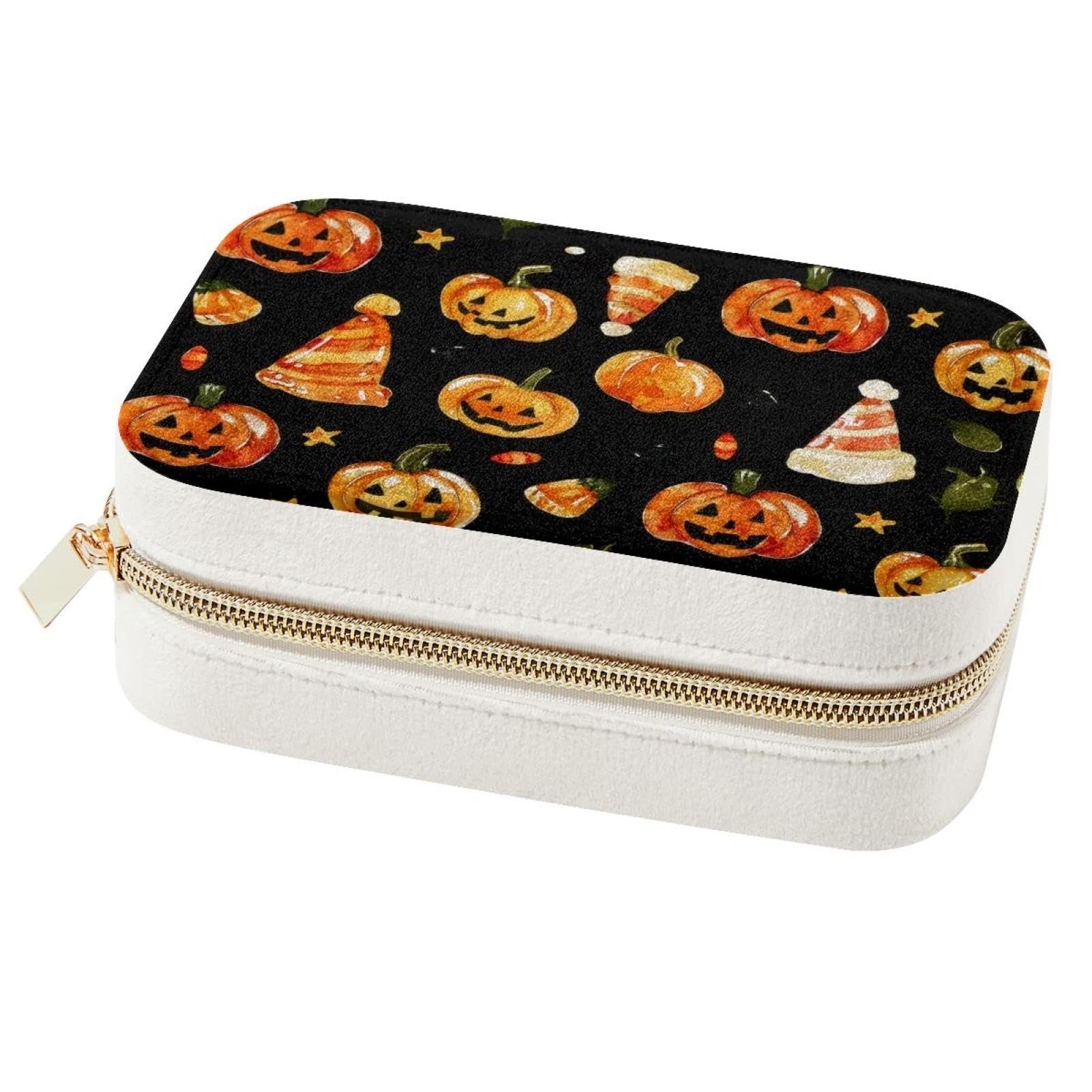 Boîte à bijoux citrouille d'Halloween pour bagues et colliers