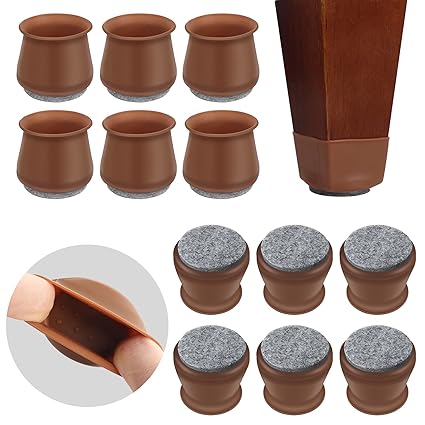 Silicone Chair Leg Floor Protectors with Felt Pads for Wooden Floors (32 Pcs ), Table feet Covers, Stool Leg Protection Caps, Protect Hardwood Laminate Flooring Free Moving Table Leg Covers