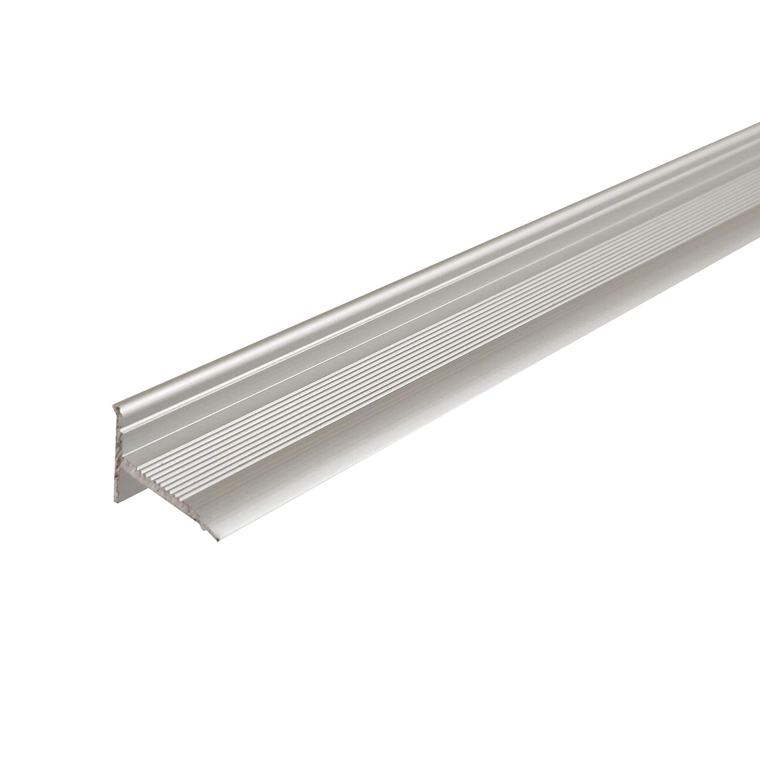 ufitec Sockelprofil Selbstklebend für saubere Wand- und Türabschlüsse Ideal für Renovierungen, Sichtbreite: 18,6 mm, Selbstklebend, Sie kaufen 1 Profil mit (290 cm, Silber)