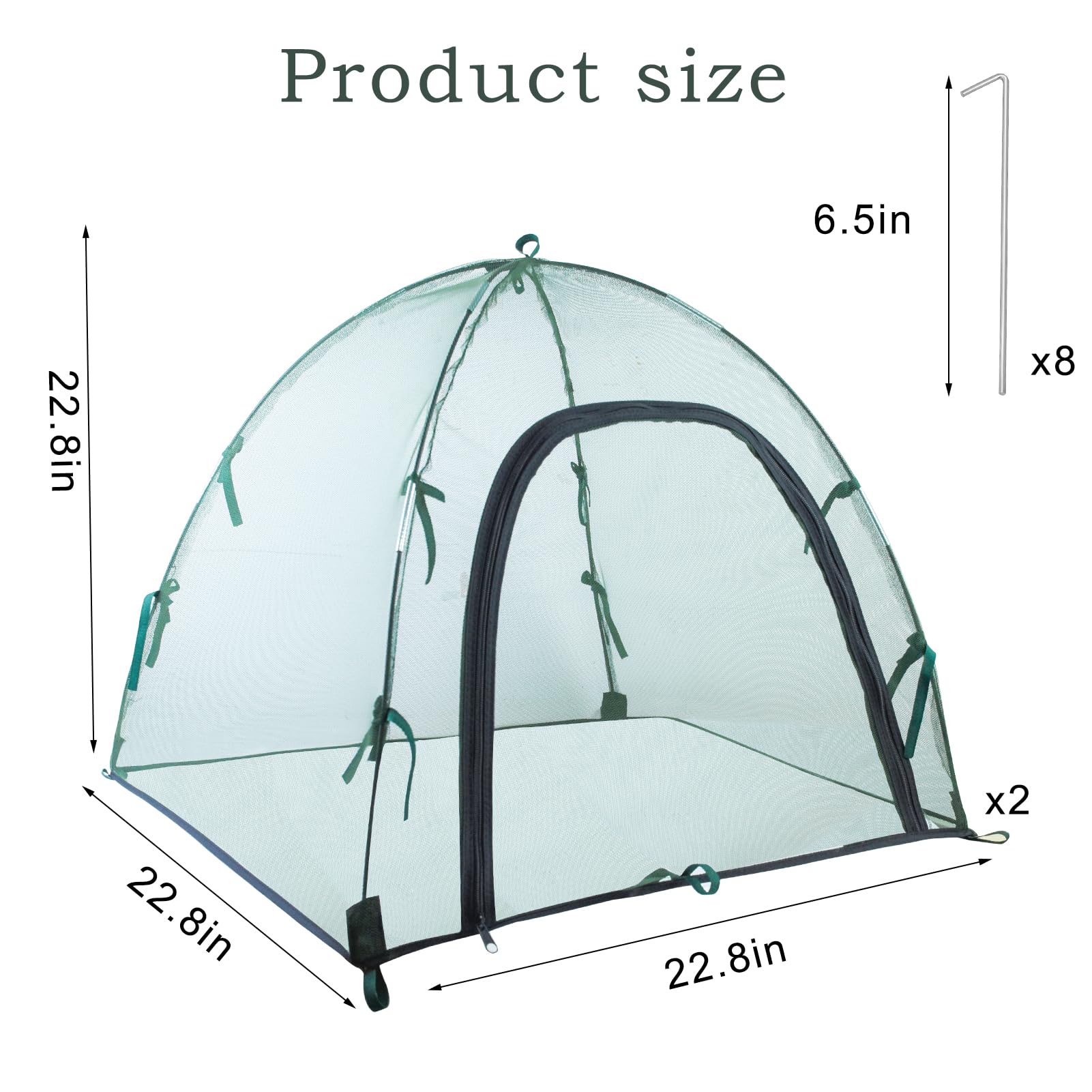 2pack Pest Guard Cover,22.8x22.8x22.8 Inches Garden Mesh Plant Cover Insect Bird Barrier Netting Mesh Outdoor Mesh Plant Enclosure Plant Tent Cover Pest Protection Guard for Fruit Vegetables - 2