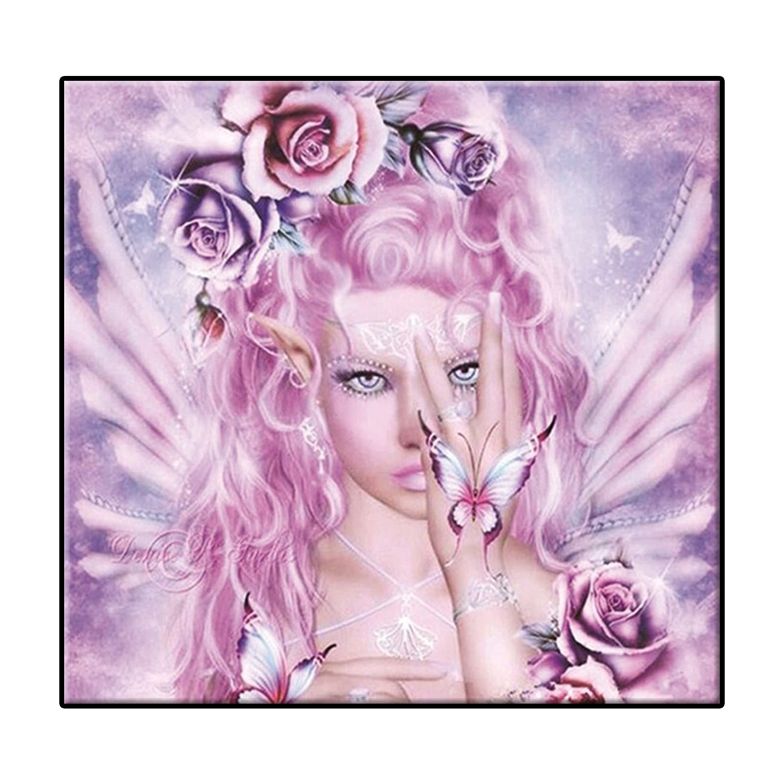 ELLONI 5D Diamond Painting Kits for Adults Diamond Art Kits Diamond Dots Kits for Adults Full Drill Fairy Mosaic Embodery Arts Diamond Arts for Wall Decoration (12x12 inches, Purple)