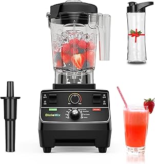 BioloMix Professional Blender Smoothie Mixer with 2L BPA Free Pitcher, Smart Timer And Pre-programed Peak 2200W Power Mixer 8 Blades for/Ice/Smoothie/Frozen Dessert/Hot Soup/Nuts (T5300, Black)