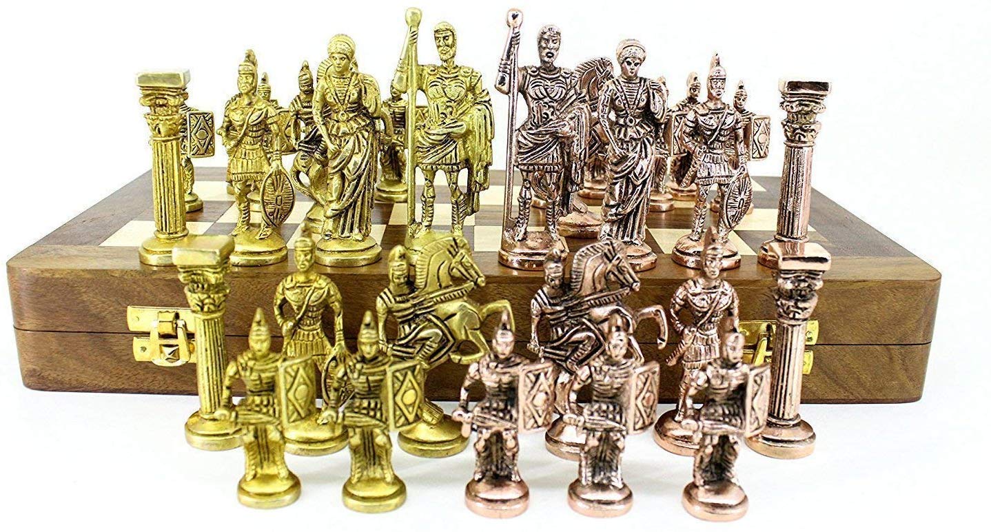 Buy GGICO Handcrafted Roman Art Brass chees Set (16X16) with