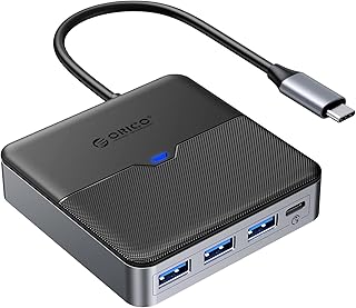 USB C Hub, ORICO 6 in 1 USB C Docking Station with 4K HDMI, USB C 5Gbps, 100W PD Charging, 3 USB Port 5 Gbps, Portable Type C Multiport Adapter for MacBook Pro iPad Lenovo Dell Hp Laptop