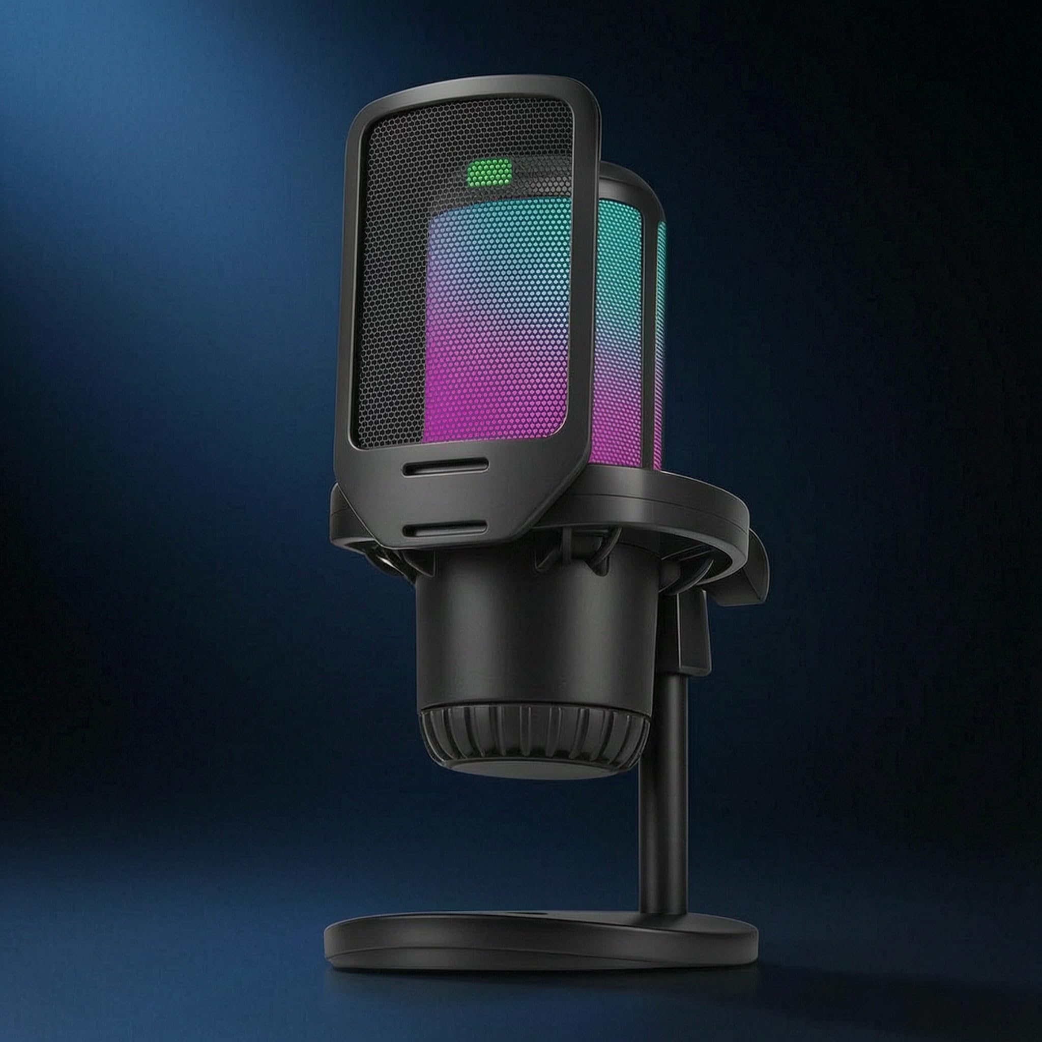 Microphone de jeu USB-C à condensateur IA pour streaming PC et console
