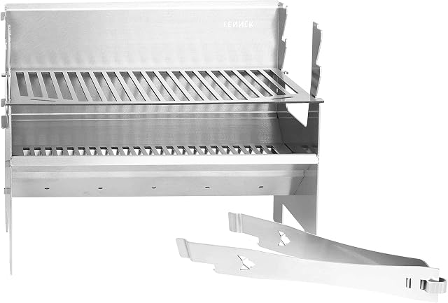 FENNEK 2.0 | Mobiler und steckbarer Holzkohle-Grill aus Edelstahl für Camping, Trekking, Vanlife, Garten und Outdoor Grill-Spaß (FENNEK 2.0)