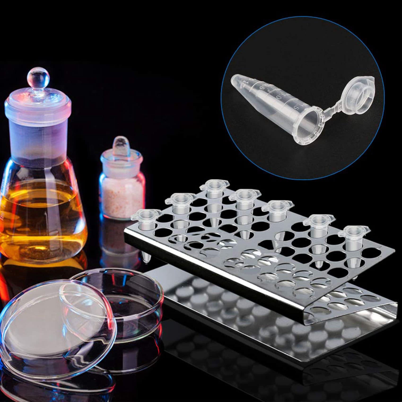 3000 mini tubos centrífugos de 1,5 ml de plástico transparente raduado con tapa a presión
