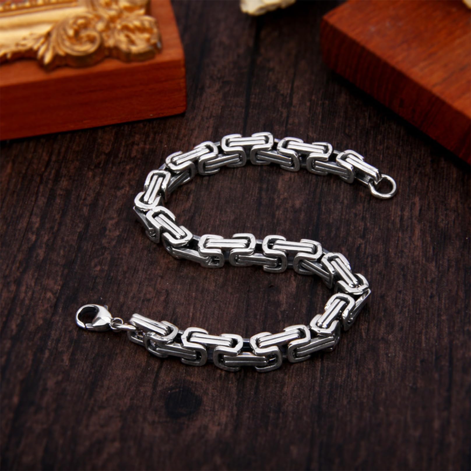 ZALTAS Hip Hop S925 Pulsera de plata esterlina para hombres Mujeres Tejidas de la cadena cubana Versión ancha Pulsera de la industria pesada 18 cm-22 cm Joyas de moda de co Silver- 22cm