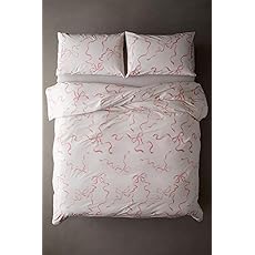 Peri Home Bow Bedding Duvet Cover Cottage Core Vintage Country 100% Cotton 3-Piece Set, King, Chili Red Sasha Bows