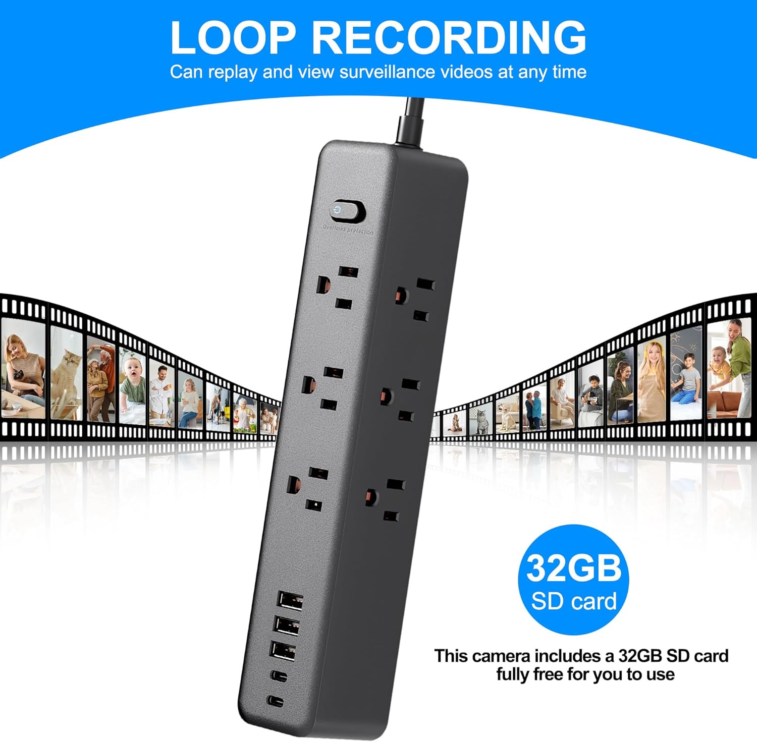 Mini Wireless Camera - Small Home Security Camera - Indoor Wi-Fi Cam - 1080P HD - USB Port