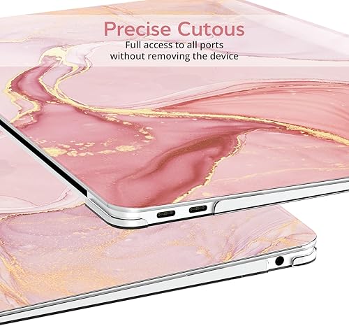 Miniatura 8 de B BELK Funda compatible con MacBook Air de 13 pulgadas 2021 2020 2019 2018 M1 A2337 A2179 A1932 Touch ID, carcasa rígida de plástico para Mármol oro