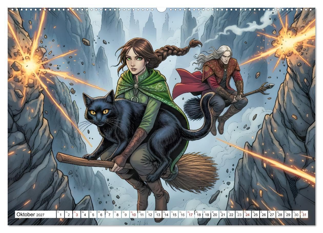 Die Walpurgisnacht - Alruns großes Hexenabenteuer (Wandkalender 2027 DIN A2 quer), CALVENDO Monatskalender: Eine fantasievolle, kind- und ... Überlieferungen neu erzählt. (CALVENDO Kunst)