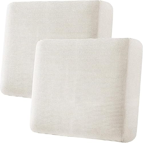 H.VERSAILTEX Fundas de cojín individuales superelásticas para asiento  Juego de fundas de cojín de sofá  Tela de sarga gruesa con textura jacquard