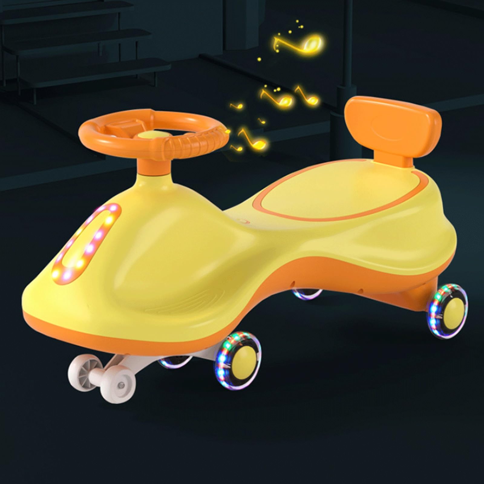 Wackelauto, Wackelauto, Kinderspielzeug for Aufsitzen, Schaukelauto mit Zugseil, for Kinder ab 3 Jahren, Schaukelautos(Orange)