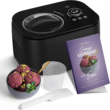 Eni Ice Cream Maker with Compressor 1 Litre 100 W Self-Cooling - Black