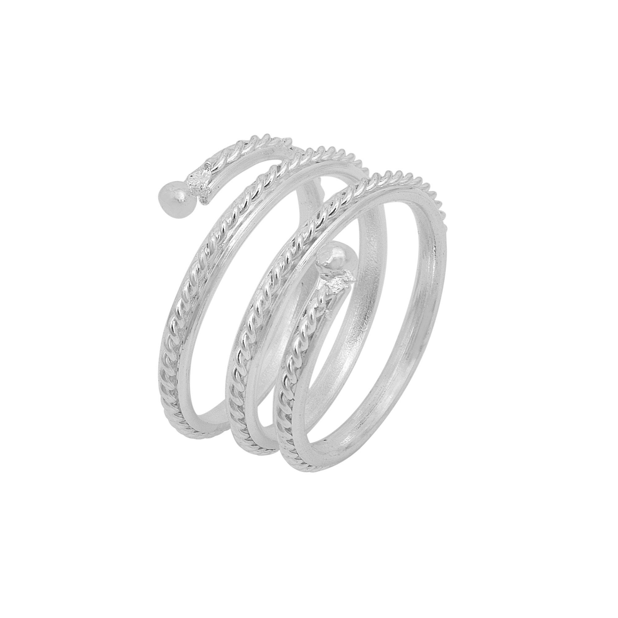 Memoir Silver plated grooved spiral triple band design free size Fashion finger ring Women girls (B079K59JZ7) Amazon Price History, Amazon Price Tracker