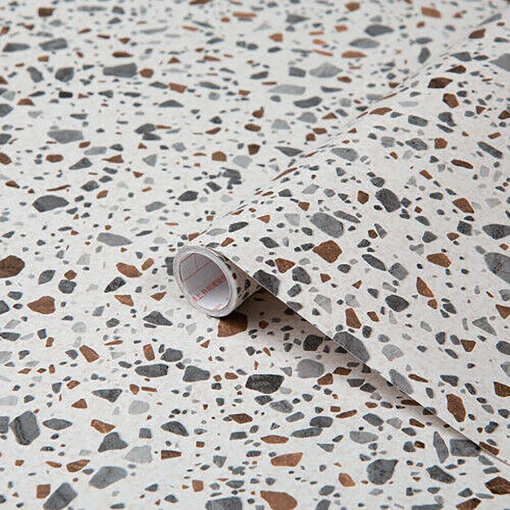 Yöl White,Grey Terrazzo Stationary Crafts Self Adhesive Film 2 M X 45 Cm Vinyl