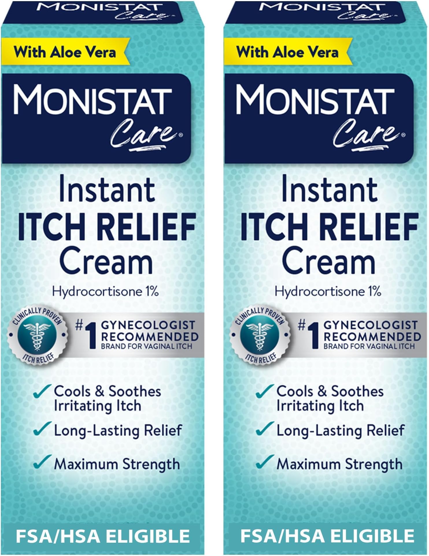 Monistat Instant Itch Relief Cream for Women, Fragrance-Free Formula with Aloe Vera Soothes and Cools Vaginal Itch, 1 Oz, Pack of 24