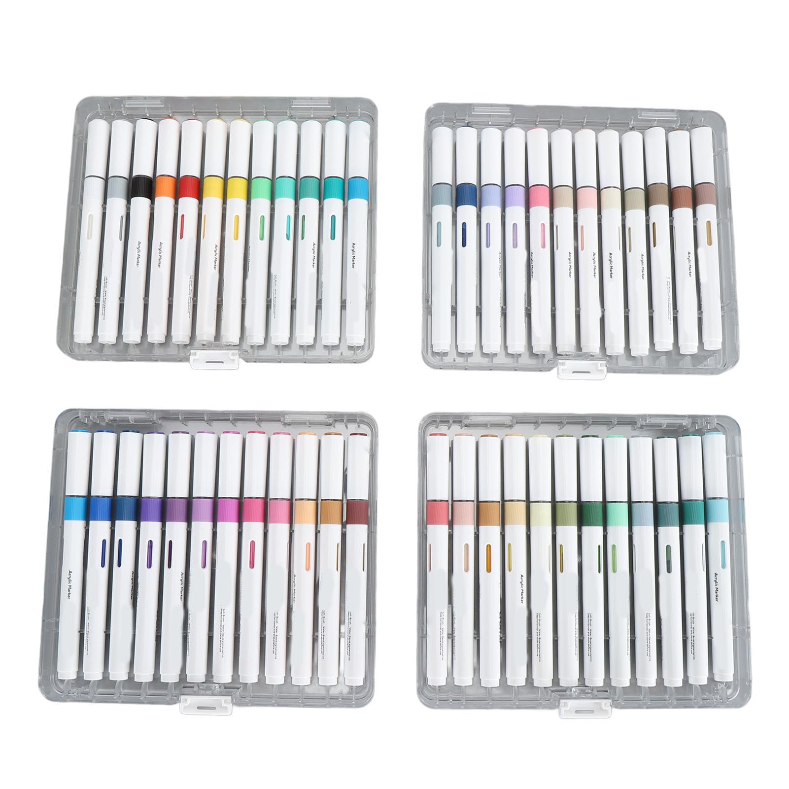 Acryl-Marker mit Weicher Spitze, 48 Farben, Künstlerbedarf, Sicher für, Mal-Geschenkset mit Aufbewahrungsbox