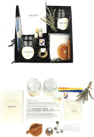 miebox make it easier Mum Kitleri - Aromaterapi Mum Yapım Seti - Kendin Yap Mum Malzemeleri (Aromaterapi Parafin Mum Kiti, DIY Candle Making Kit)
