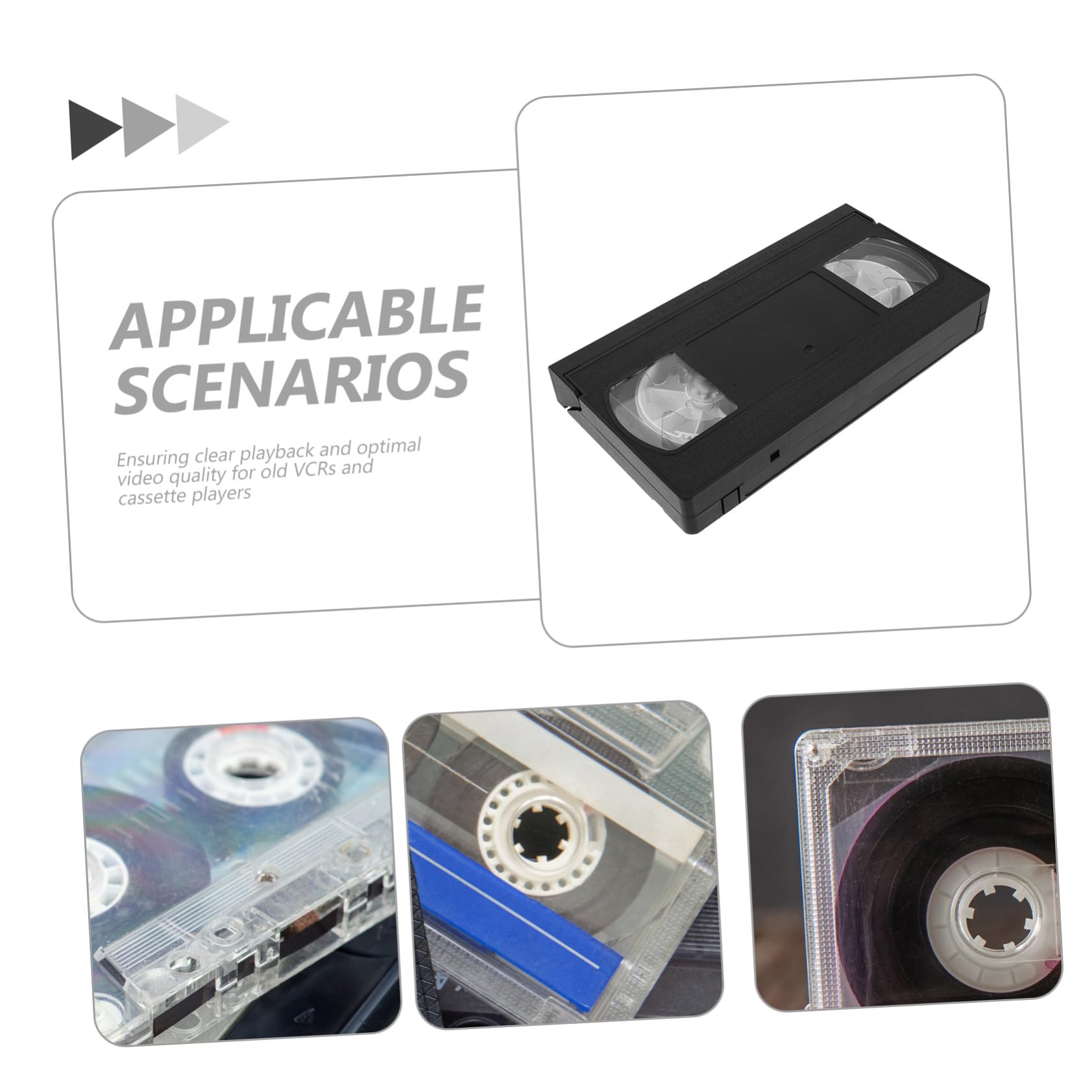 Pulitore per Testine Vcr a Secco per Videoregistratori, Facile da Usare, in Plastica Nera, Kit la Pulizia Cassette per Uso Domestico e Home Cinema