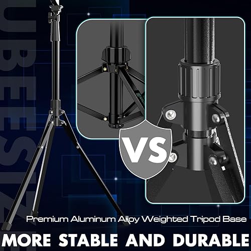 Miniatura 5 de UBeesize Anillo de luz mejorado de 12 pulgadas con trípode de 62 pulgadas y soporte magnético para teléfono, luz LED para selfie para iPhone con