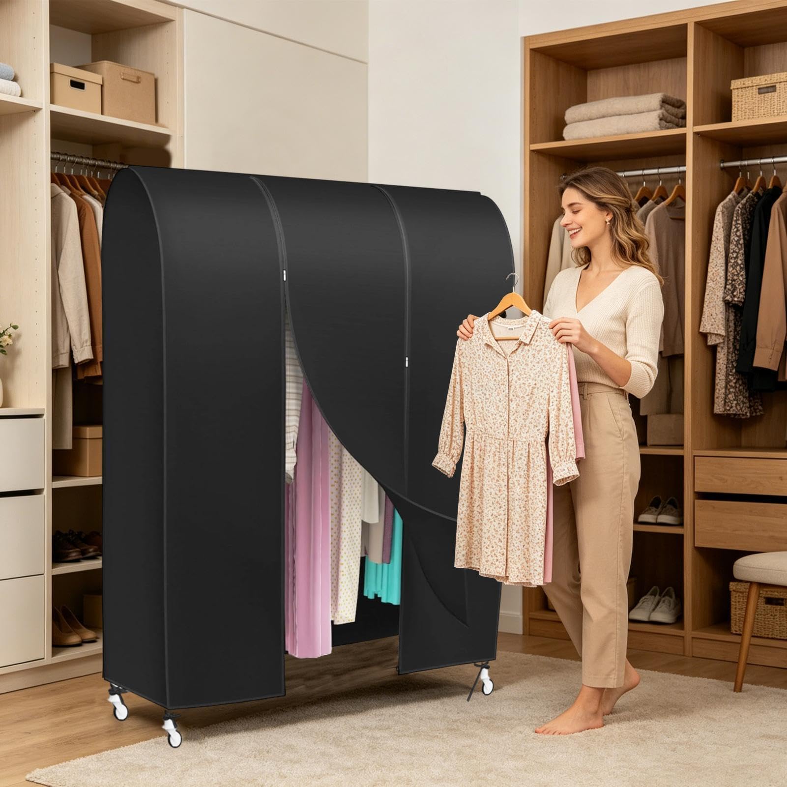 Kleiderständerabdeckung Staubdicht und atmungsaktiv | Kleiderständer-Aufbewahrungshülle für Mäntel für Kleider, Anzüge, Mäntel, Pullover, Jacken, Zuhause, Schlafzimmer,
