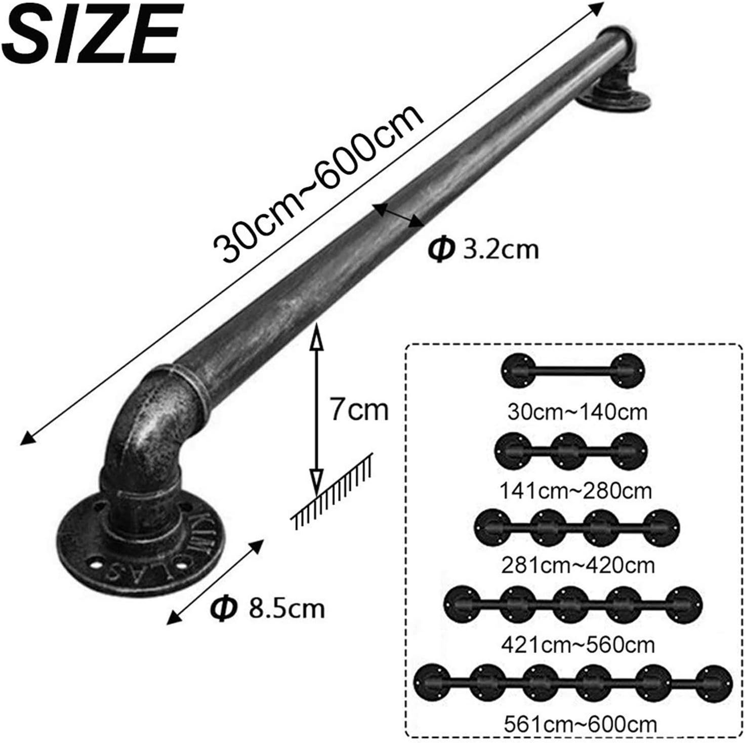 Staircase Handrail Rail Banister Kit,Modern Silver Stairs Rail Stair Railings Galvanized Iron for Stairs Indoor Outdoor Steps Metal Wrought Iron/510cm(17ft)