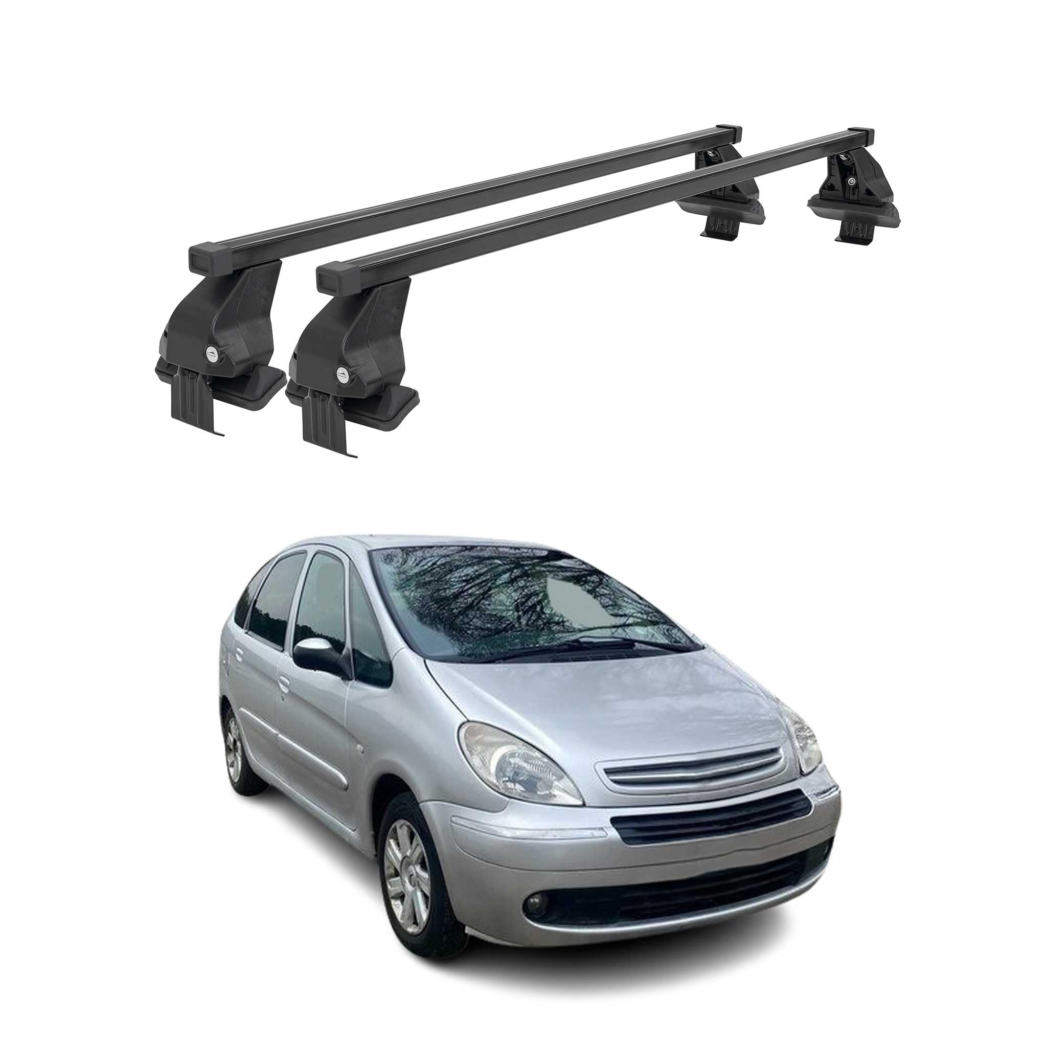 Barras transversales Menabo Compatible con Citroen Xsara Picasso 1999-2010 Negro