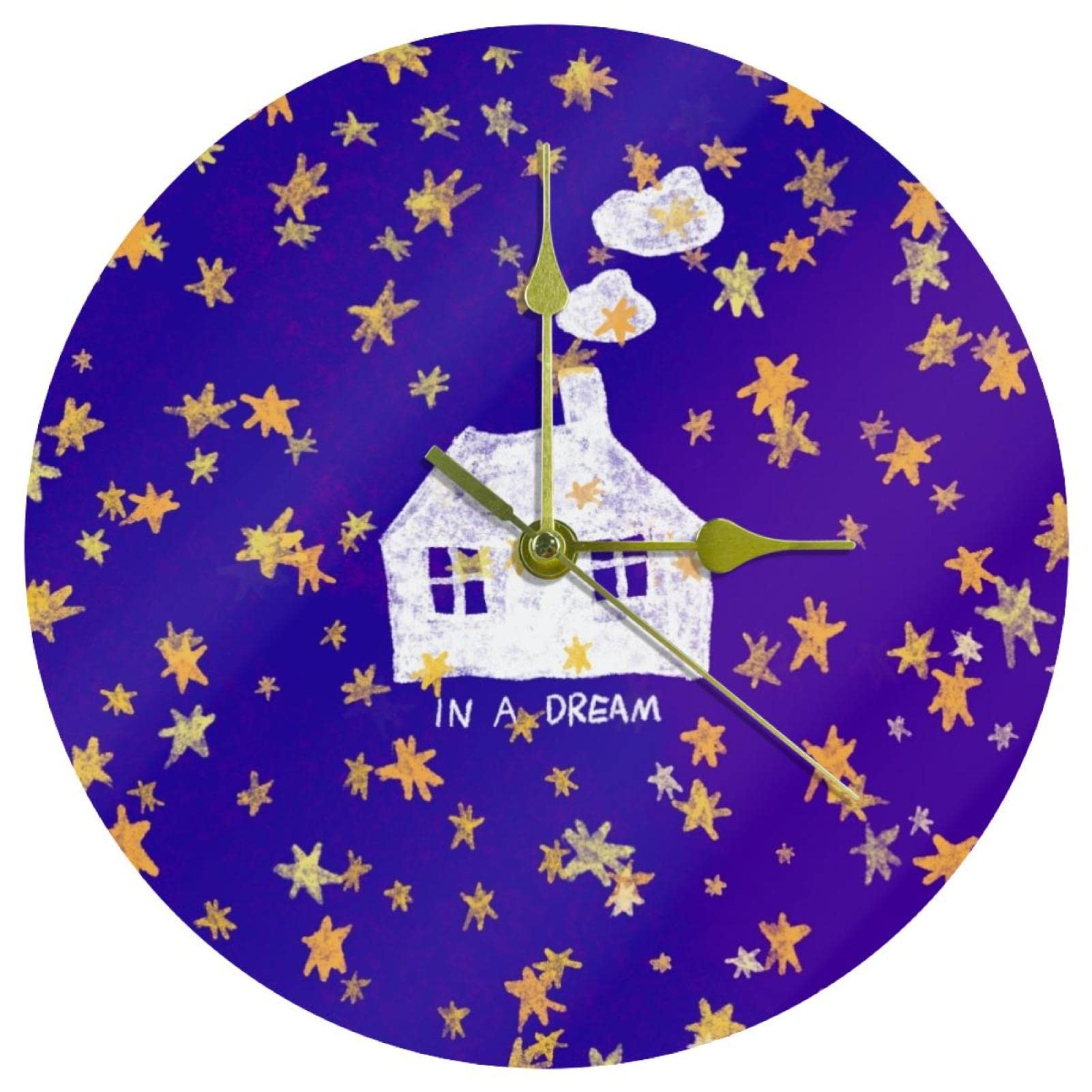 Horloge murale ronde en acrylique silencieuse de 24 cm pour la décoration moderne du bureau