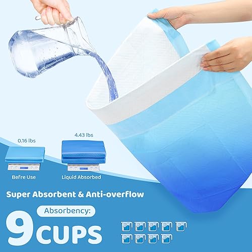 Miniatura 3 de Almohadillas para entrenamiento de mascotas y cachorros a prueba de fugas, almohadillas de orina jumbo para perros con polímero grueso de absorción