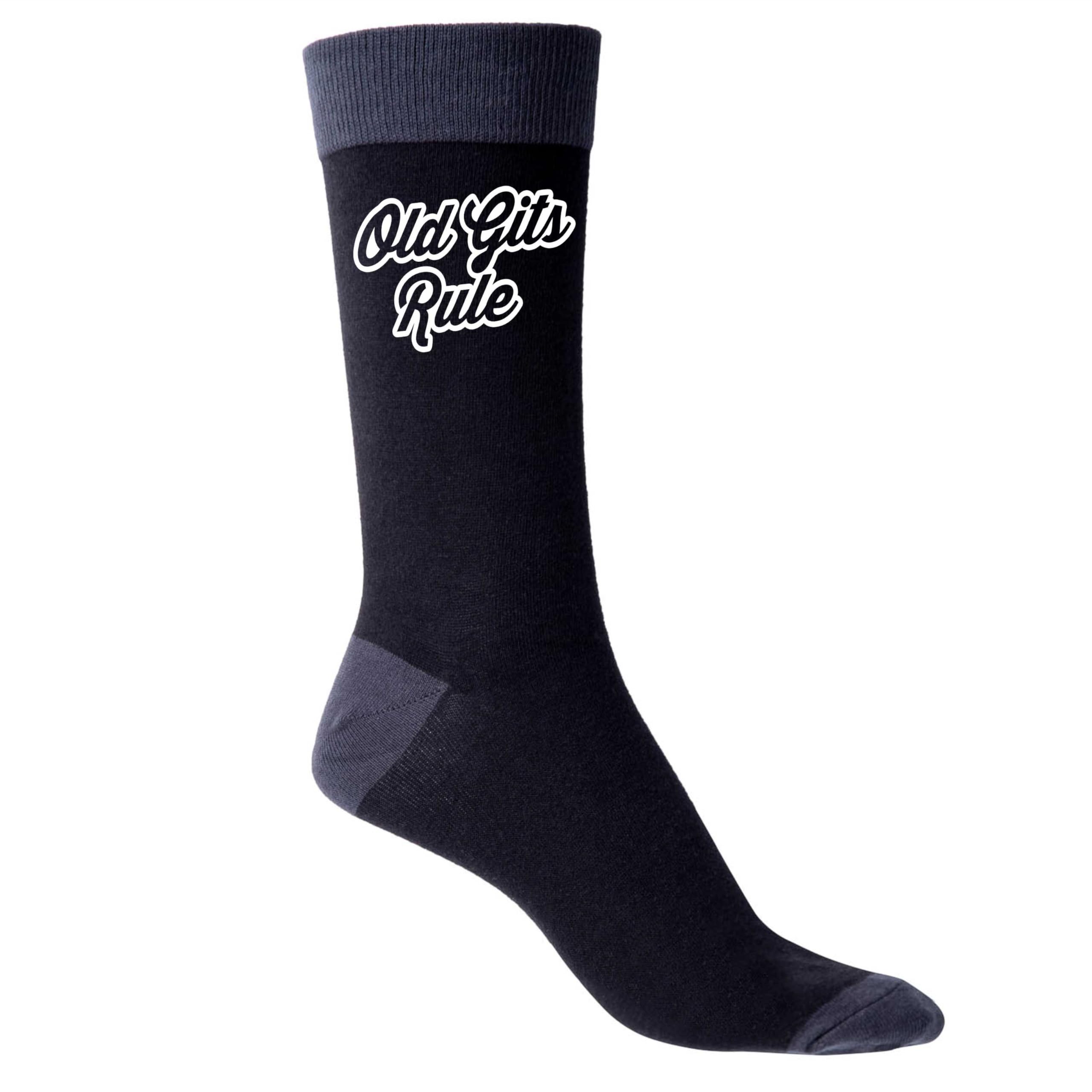 Print4U Old Gits Rule Funny Men's Socks Black Birthday Gift