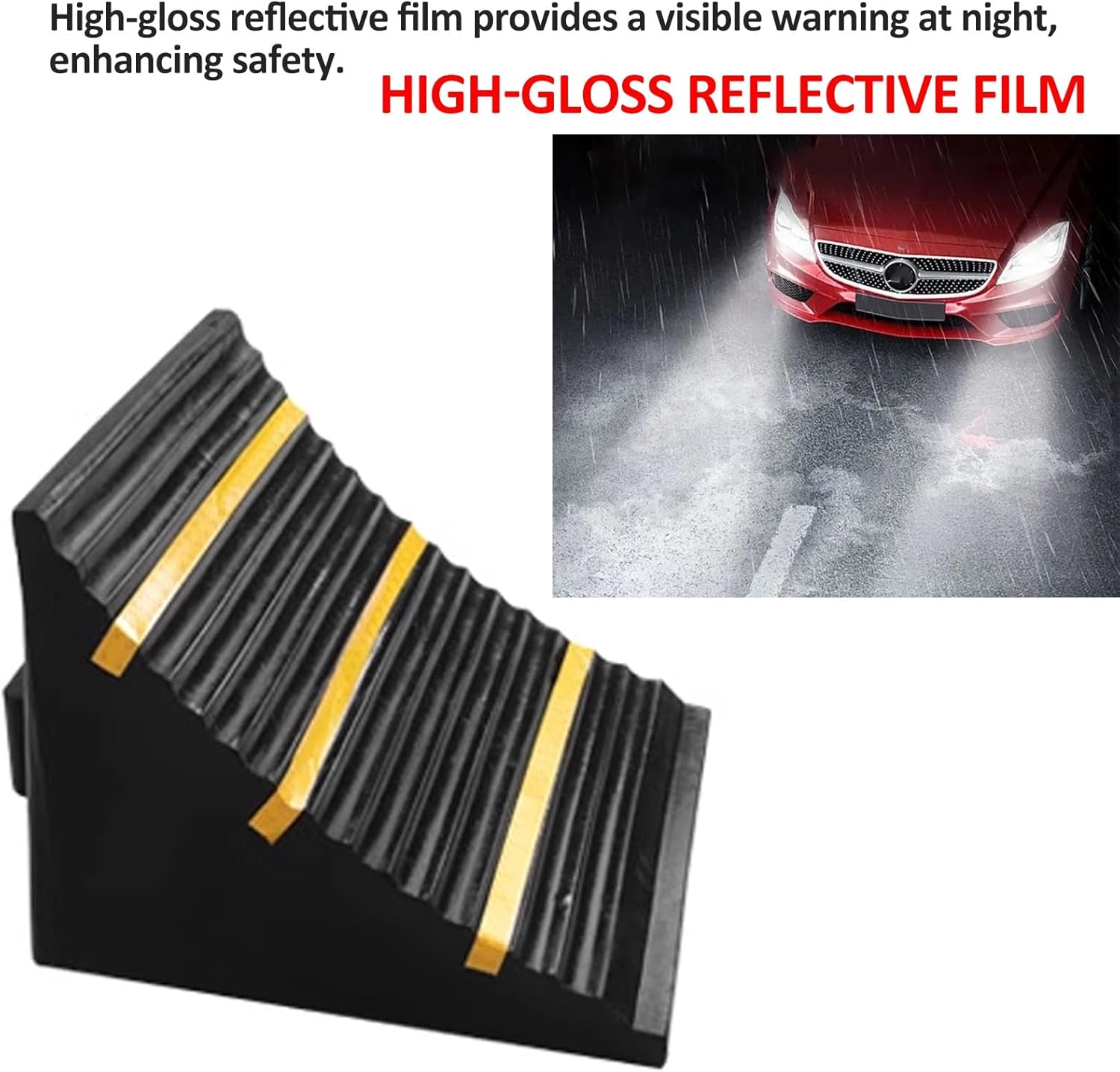 Camper Wheel Chocks, 2 Pack Solid Rubber Heavy Duty Wheel Chock for Car, Travel Trailers, RV, Truck, and ATV