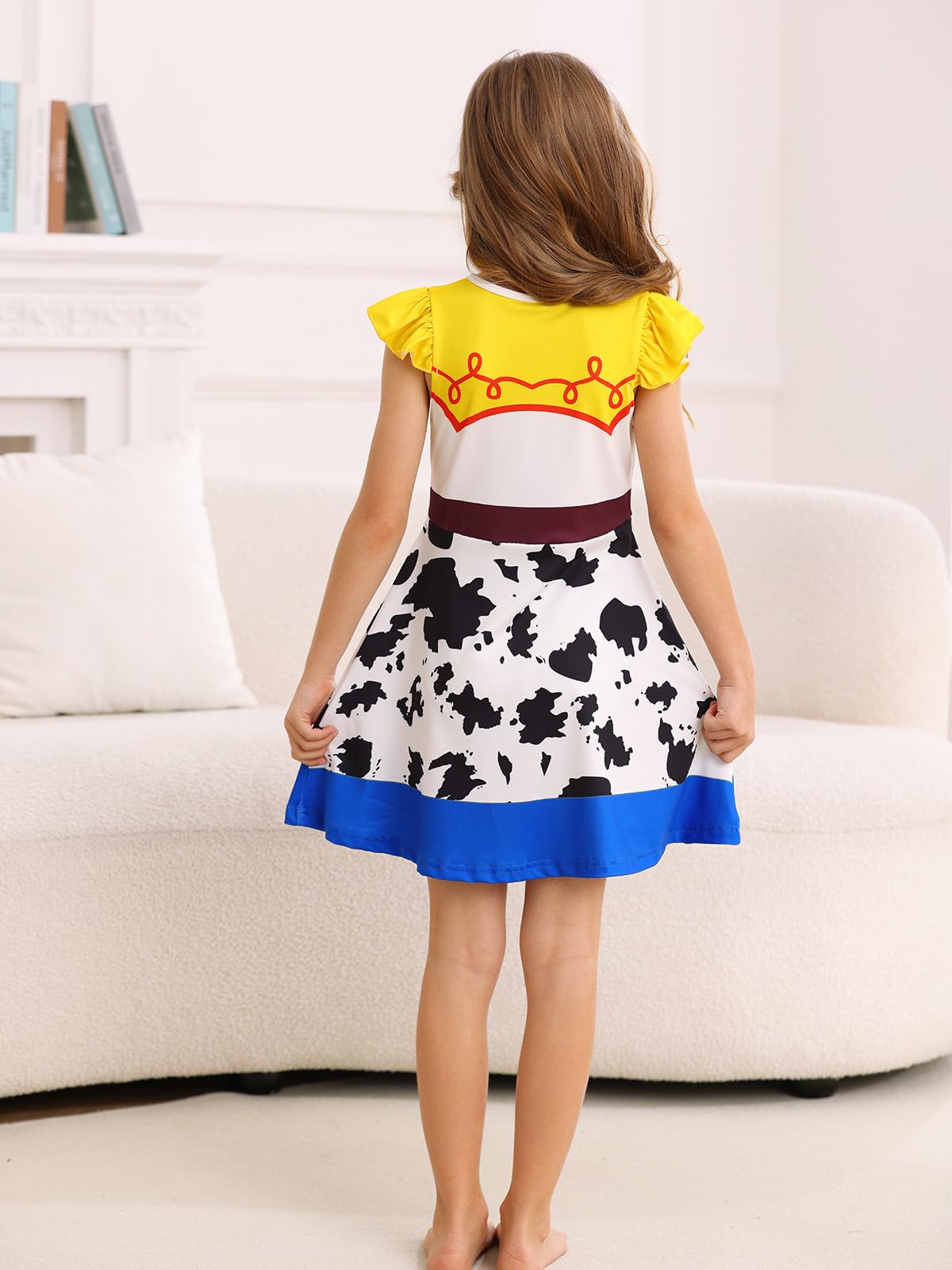 AmzBarley Princess Costume for Girls Halloween Outfit Kids Dress Up Clothes Age 1-10 Years Birthday Party Gifts — view 4