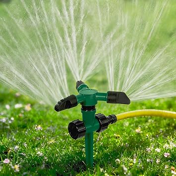 Sprinklers for Lawn, Garden Water Sprinkler for Yard, Lawn Sprinkler 360 Degree Rotating for Yard Large Area Coverage, Garden Sprinklers for Plant Irrigation and Kids Playing - Green