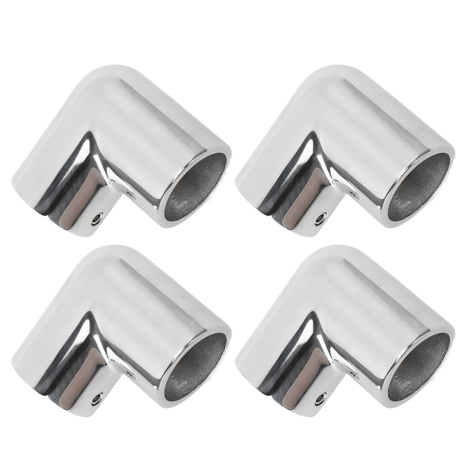 FILFEEL 4PCS 2 Vie 90 Gradi Corrimano per Barche Raccordo 25mm ID in Acciaio Inox 316 Tubo A Gomito Giunto Connettore per Yacht Marino