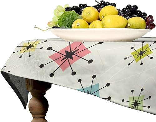 Miniatura 120 de Mantel floral hippie, diseño retro de los años 70, naranja, rosa, azul, floral, bohemio, estampado estético de margaritas, para fiesta, picnic