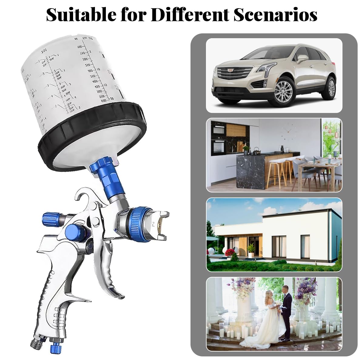 HVLP Spritzpistole Set Mit 3 Düsen - Profi Lackierpistole Für Perfekte Lackierergebnisse