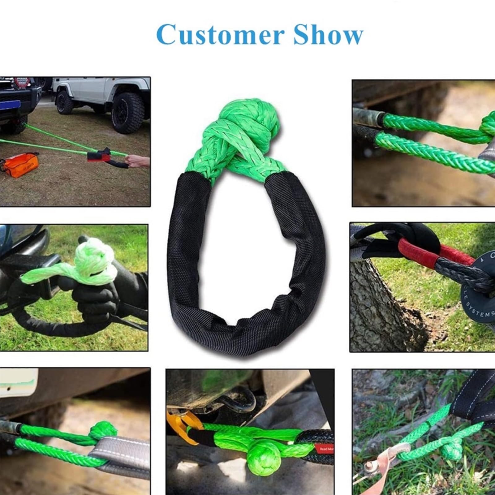 41000lbs Soft Shackle Synthetic Rope With Protective Sleeve | Heavy Duty Offroad 4X4 Tow Shackle Strap Compatible With J*e/e*p Truck S*U/V(Orange)