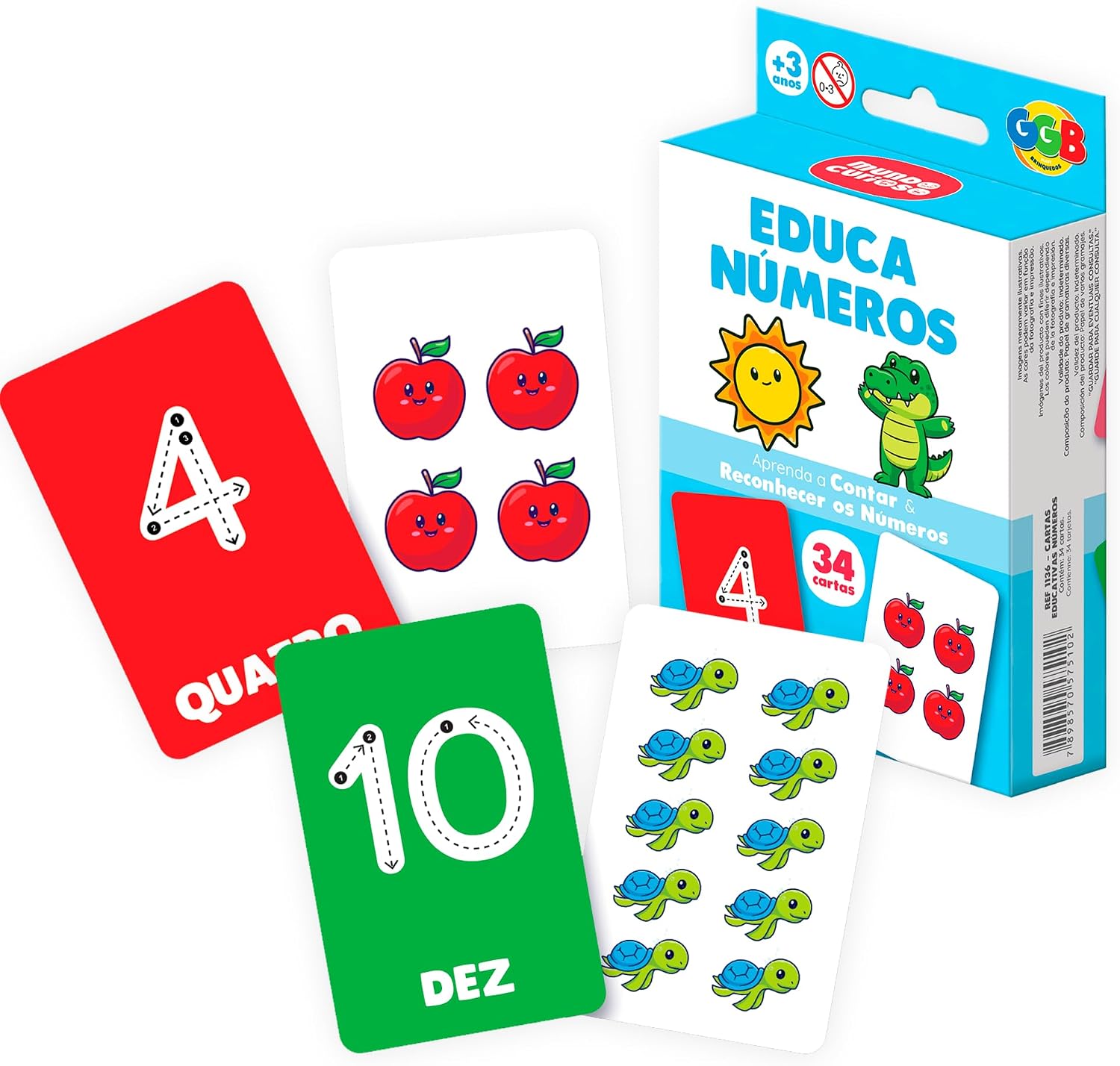 Cartas Educa Números 34 Cards Grandes GGB Plast