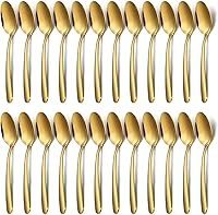 Vista 8 de Unokit Juego de 24 cucharas de té – Cuchara de acero inoxidable de 6.7 pulgadas, postre, mesa, cucharas de cubiertos solo para el hogar, cocina