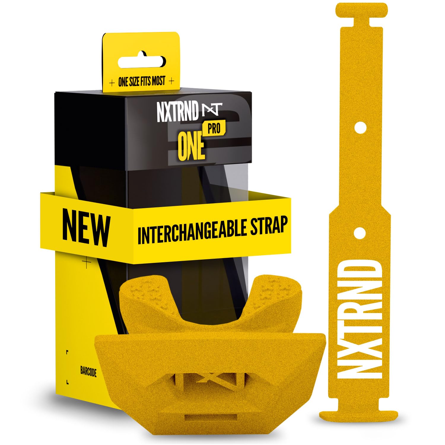 Nxtrnd One Pro Football Mouth Guard, Interchangeable Strap, Fits Adult & Youth (Gold)