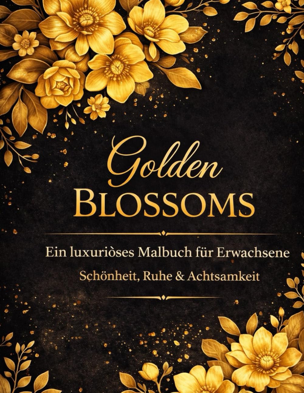 Golden Blossoms: Ein luxuriöses Malbuch für Erwachsene – Schönheit, Ruhe & Achtsamkeit