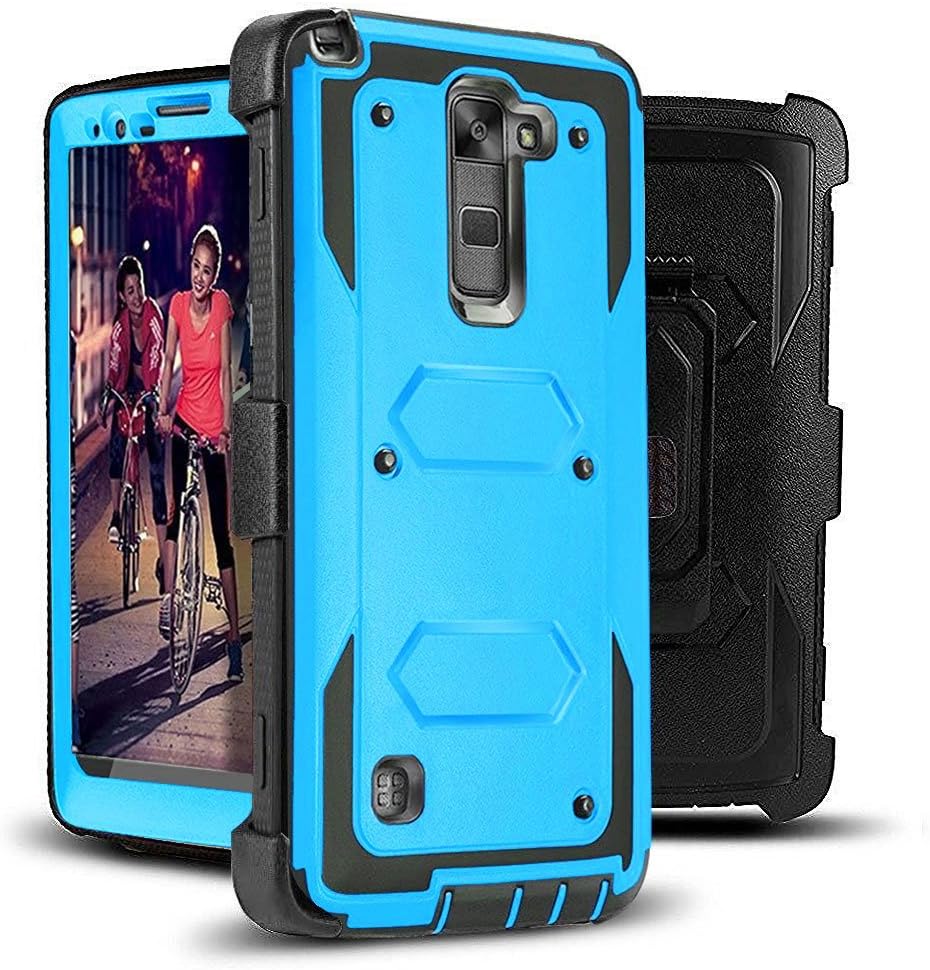 J.west G Stylo 2 (2016 Release) - Heavy Duty Full-Body Rugged Holster Armor Case & Belt Swivel Clip [ Kickstand ] Without Built-in Screen Protector