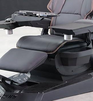 Gaming Chair Zero-Gravity Seat Cockpit Computer Workstation, Genuine Leather Seat with Memory Foam Massage Function, Supports 3 Monitors