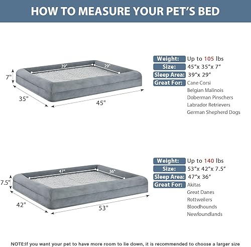 Miniatura 5 de WNPETHOME Cama extragrande XXL para perro, sofá lavable para perro con funda impermeable extraíble, sofá cama grande ortopédica para mascotas con