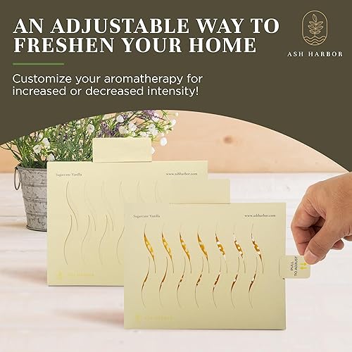 Miniatura 6 de Sugarcane Vanilla Aromatherapy - Paquete de 4 unidades  Sistema de ambientador de aire fresco para todo el hogar  Ambientador de ventilación HVAC