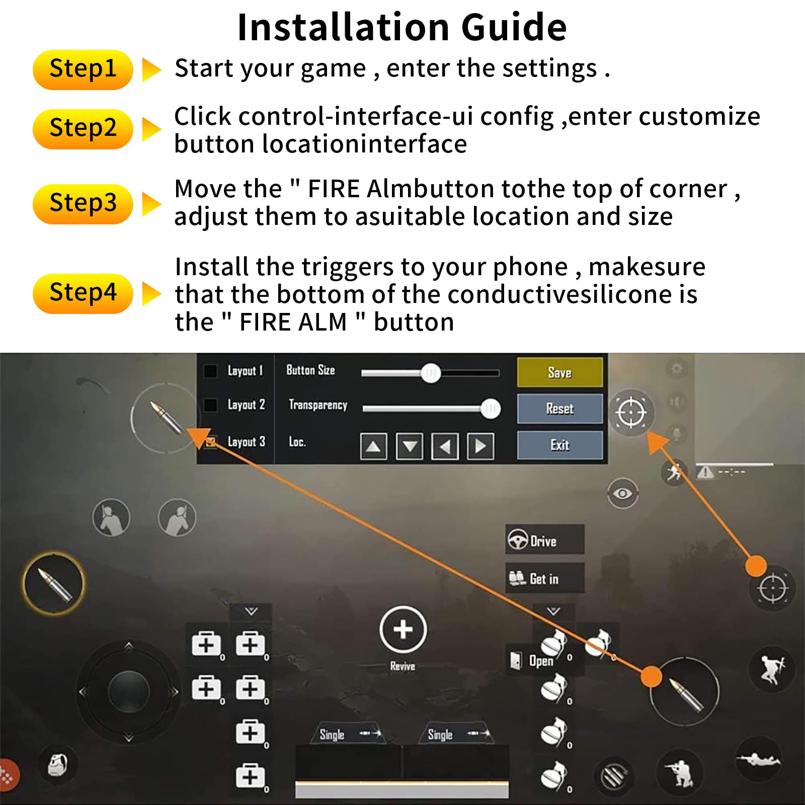 Newseego PUBG Mobile Game Trigger, PUBG Mobile Phone Trigger L1R1 Armor Style Colorful Pubg Game Trigger Spara Joystick di Controllo Sensibili Aim & Fire Game Pulsante Telefono per PUBG